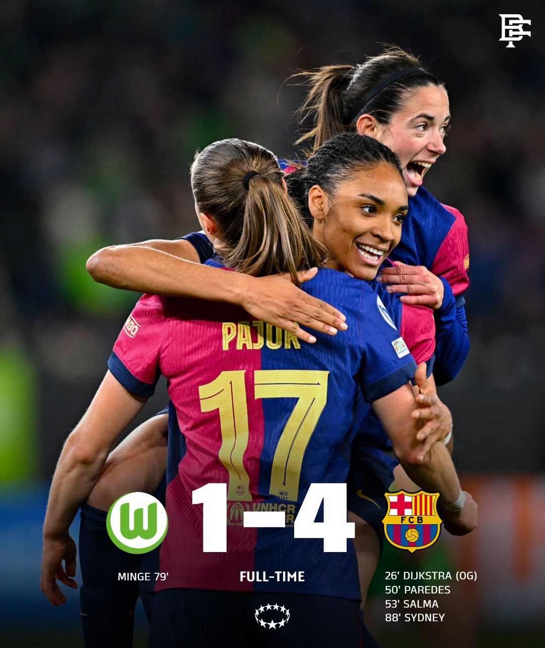 UWCL: Le FC Barcelone étrille Wolfsburg.